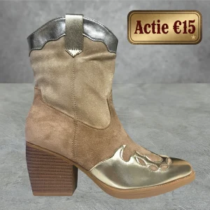 Cowboylaarzen met zilver en goud bewerkt T279