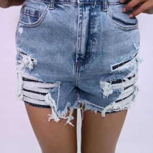 Distressed Denim Shorts PSA6059-L