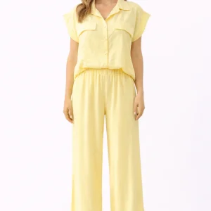 Elegante 2-Delige Set – Knoop Blouse & Wide Leg Broek 51052