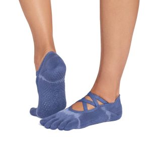 Antislip Sokken met Tenen Elle Ultra Fine Knit Soft Blue Tie Dye – ToeSox