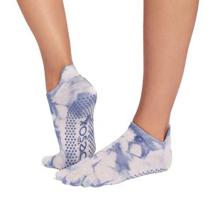 Antislip Sokken met Tenen Low Rise Soft Blue Tie Dye – Toesox